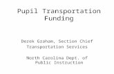 Pupil Transportation Funding Derek Graham, Section Chief Transportation Services North Carolina Dept. of Public Instruction.