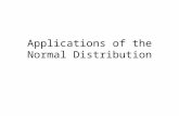 Applications of the Normal Distribution. Standardizing a Normal Random Variable The random variable Z is said to have the standard normal distribution.