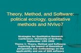 Theory, Method, and Software: political ecology, qualitative methods and NVivo7 Strategies for Qualitative Research Conference, University of Durham, September.
