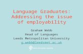 Language Graduates: Addressing the issue of employability Graham Webb Head of Languages Leeds Metropolitan University g.webb@leedsmet.ac.uk.