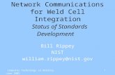 Computer Technology in Welding June 2003 1 Network Communications for Weld Cell Integration Status of Standards Development Bill Rippey NIST william.rippey@nist.gov.