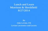 Lunch and Learn Morrison & Hershfield 8/27/2014 By John Levine, P.E Levine Lectronics and Lectric.