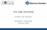 Fit Gap Sessions State of Kansas Project Costing January 2015.