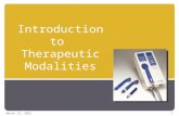 Introduction to Therapeutic Modalities 14 May 20151.