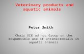 Veterinary products and aquatic animals Peter Smith Chair OIE ad hoc Group on the responsible use of antimicrobials in aquatic animals.