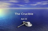The Crucible Act III. Irony Irony Francis: We come here three days now and cannot be heard.” Francis: We come here three days now and cannot be heard.”