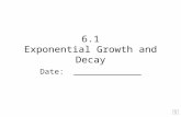 6.1 Exponential Growth and Decay Date: ______________.