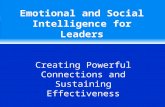 Emotional and Social Intelligence for Leaders Creating Powerful Connections and Sustaining Effectiveness.