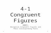 4-1 Congruent Figures SWBAT: Recognize Congruent Figures and Their Corresponding Parts.