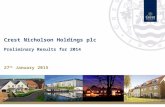 27 th January 2015 Crest Nicholson Holdings plc Preliminary Results for 2014.