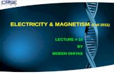ELECTRICITY & MAGNETISM (Fall 2011) LECTURE # 10 BY MOEEN GHIYAS.