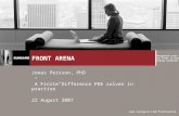 Integrated cross asset front to back trading solutions  FRONT ARENA Jonas Persson, PhD ”A Finite Difference PDE solver in practise”