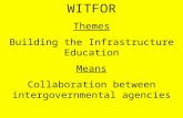 WITFOR Themes Building the Infrastructure Education Means Collaboration between intergovernmental agencies.
