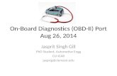 On-Board Diagnostics (OBD-II) Port Aug 26, 2014 Jasprit Singh Gill PhD Student, Automotive Engg CU-ICAR jasprig@clemson.edu.
