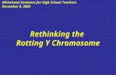 Rethinking the Rotting Y Chromosome Whitehead Seminars for High School Teachers December 8, 2003.