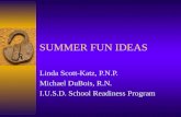 SUMMER FUN IDEAS Linda Scott-Katz, P.N.P. Michael DuBois, R.N. I.U.S.D. School Readiness Program.