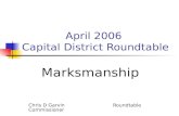 April 2006 Capital District Roundtable Marksmanship Chris D Garvin Roundtable Commissioner.