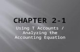 Using T Accounts / Analyzing the Accounting Equation.