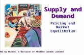 Supply and Demand Pricing and Market Equilibrium © 2002 by Nelson, a division of Thomson Canada Limited.