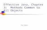 Effective Java, Chapter 3: Methods Common to All Objects Paul Ammann.