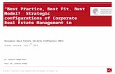“Best Practice, Best Fit, Best Model?” Strategic configurations of Corporate Real Estate Management in Europe European Real Estate Society Conference 2013.
