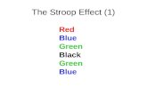 The Stroop Effect (1) Red Blue Green Black Green Blue