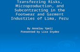 Transferring Risks, Microproduction, and Subcontracting in the Footwear and Garment Industries of Lima, Peru By Annelou Ypeij Presented by Lisa Snyder.