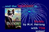 …and the winner is…. Buddy by M.H. Herlong with 734 votes!