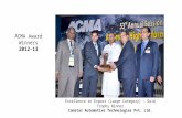 Excellence in Export (Large Category) – Gold Trophy Winner Comstar Automotive Technologies Pvt. Ltd. ACMA Award Winners 2012-13.