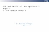 Dr. Daniela Stölzgen GRS Nuclear Phase Out and Operator’s Rights – The German Example.