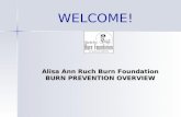 WELCOME! Alisa Ann Ruch Burn Foundation BURN PREVENTION OVERVIEW.