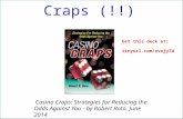 Craps (!!) Casino Craps: Strategies for Reducing the Odds Against You - by Robert Roto. June 2014 Get this deck at: tinyurl.com/ovnjy7d.