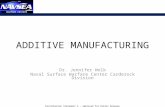 Distribution Statement A – Approved for Public Release ADDITIVE MANUFACTURING Dr. Jennifer Wolk Naval Surface Warfare Center Carderock Division.