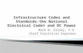 Mark W. Earley, P.E. Chief Electrical Engineer.  Also known as the NEC ® or ANSI/NFPA 70  There are two electrical codes that govern electrical installation.