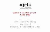 IGeLU & ELUNA joint Alma PWG 8th IGeLU Meeting Session 8 Berlin, 9 September 2013.
