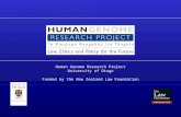 Human Genome Research Project University of Otago Funded by the New Zealand Law Foundation.