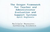 The Oregon Framework for Teacher and Administrator Evaluation and Support Systems April Regionals Multiple Measures: Gathering Evidence 1.