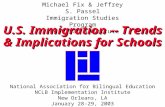 Michael Fix & Jeffrey S. Passel Immigration Studies Program The Urban Institute U.S. Immigration -- Trends & Implications for Schools U.S. Immigration.