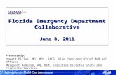 Florida Emergency Department Collaborative June 8, 2011 Presented by: Howard Pitluk, MD, MPH, FACS, Vice President/Chief Medical Officer Margaret deHesse,