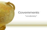 Governments *vocabulary* The Way Governments Distribute Power Unitary Confederation Federal.