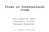 Firms in International Trade Ana Carolina Gama Fatoumata Diallo Mohamed Kabakibi TD – Commerce International.