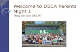 Welcome to DECA Parents Night 1 How do you DECA?.
