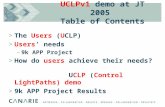 UCLPv1 demo at JT 2005 Table of Contents >The Users (UCLP) >Users’ needs – 9k APP Project >How do users achieve their needs? UCLP (Control LightPaths)