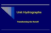 Unit Hydrographs Transforming the Runoff. Unit Hydrograph Theory  Moving water off of the watershed…  A mathematical concept  Linear in nature  Uses.
