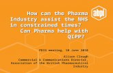 How can the Pharma Industry assist the NHS in constrained times? Can Pharma help with QIPP? PDIG meeting, 10 June 2010 Alison Clough Commercial & Communications.