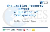 The Italian Property Market A Question of Transparency IRF Italian Research Forum.
