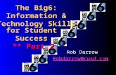 The Big6: Information & Technology Skills Rob Darrow Robdarrow@cusd.com for Student Success ** Part 2 ** Part 2.