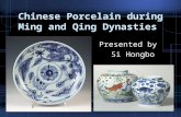 Chinese Porcelain during Ming and Qing Dynasties Presented by Si Hongbo.