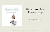 Merchandise Inventory Chapter 6 Copyright ©2014 Pearson Education, Inc. publishing as Prentice Hall6-1.