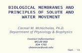 Carmel M. McNicholas, Ph.D. Department of Physiology & Biophysics Contact Information: MCLM 868 934 1785 cbevense@uab.edu BIOLOGICAL MEMBRANES AND PRINCIPLES.